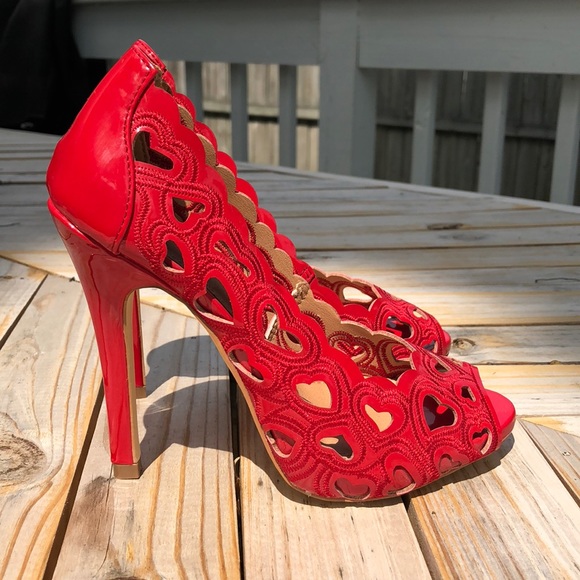 Shoe Dazzle Love Peep-Toe Heels - Picture 4 of 5